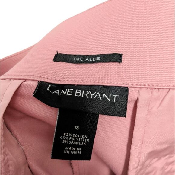 LANE BRYANT The Allie Pink Mod Ruffle Hem Ankle Pants 18 - Picture 4 of 6